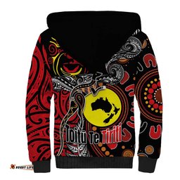 Aotearoa and Australia Toitu Te Tiriti Sherpa Hoodie Honour the Treaty - Stand Together Stand Stronger LT03