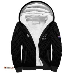 Custom Football New Zealand Sherpa Hoodie Aotearoa United Black Version LT01