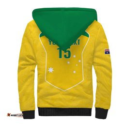 Custom Australia Soccer Sherpa Hoodie Aussie Aussie Oi Oi Oi LT15