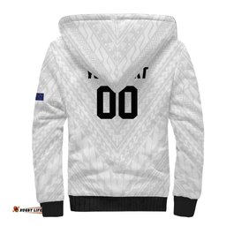 Custom Football New Zealand Sherpa Hoodie Aotearoa United White Version LT01