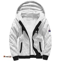 Custom Football New Zealand Sherpa Hoodie Aotearoa United White Version LT01