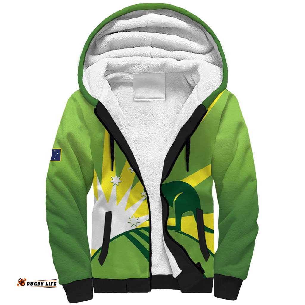 Custom Australia Cricket Sherpa Hoodie Go Champions Aussies LT14