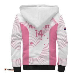 Custom Bowls Australia Breast Cancer Sherpa Hoodie Pink Ribbon Curve Sporty LT14