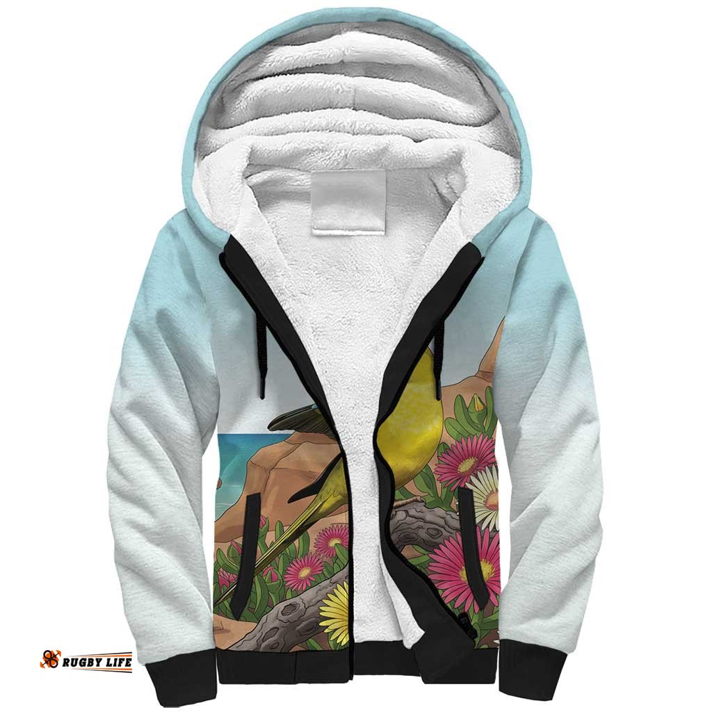 Australia Rock Parrot Sherpa Hoodie Pigface Carpobrotus Rocky Island Vibes LT14