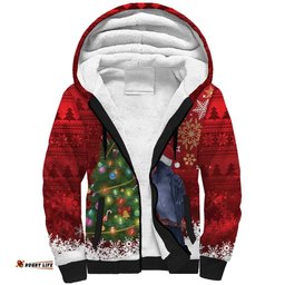 Australia Palm Cockatoo Christmas Sherpa Hoodie Goliath Cockatoo Santa Merry Chrissie LT14