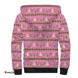 Australia Pink Galah Christmas Sherpa Hoodie Eolophus Roseicapilla Bottlebrush Seamless LT14