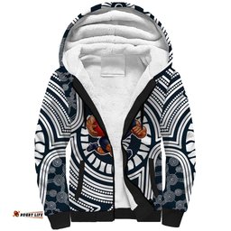 Carlton Football Club Sherpa Hoodie Indigenous Monochrome Dot Art Mascot Style TS04