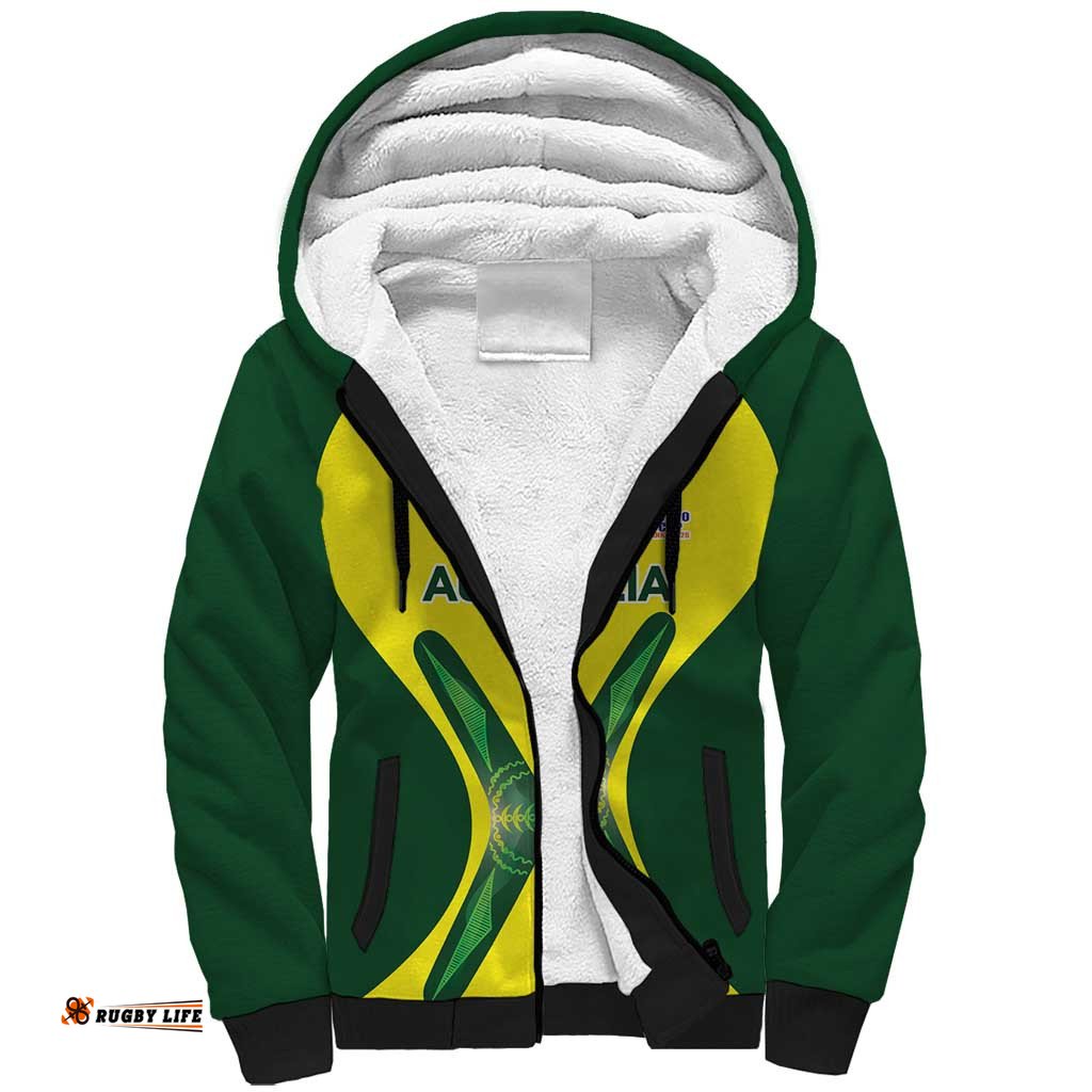 Custom Australia Cricket Spirit 2026 Sherpa Hoodie World T20 Edition LT9
