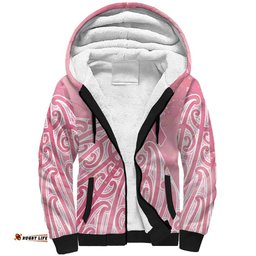 Breast Cancer Awareness Maori Sherpa Hoodie Kia Kaha Kia Maia Kia Manawanui LT7