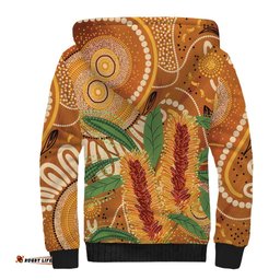 Australia Bottlebrush Sherpa Hoodie Callistemon Aussie Native Flowers Indigenous Art LT14