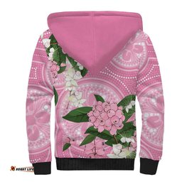 Australia Lilly Pilly Riberry Sherpa Hoodie Aussie Native Flowers Indigenous Art LT14
