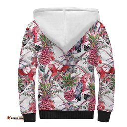 Australia Pink Galah Sherpa Hoodie Rose-breasted Cockatoo Pineapple Seamless Vibes LT14