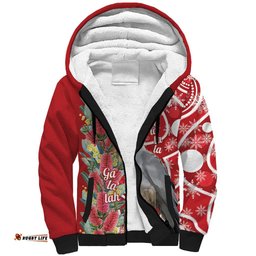 Blue Galah Mutation Christmas Australia Sherpa Hoodie Falalalala Galalah Bottlebrush Red Aboriginal Art LT14