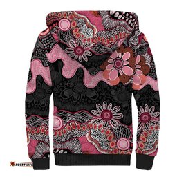 Australia NAIDOC Week 2026 Sherpa Hoodie Aboriginal Contemporary Art LT7