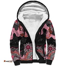 Australia NAIDOC Week 2026 Sherpa Hoodie Aboriginal Contemporary Art LT7