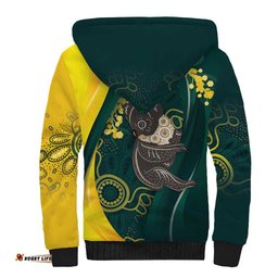 Australia Day Sherpa Hoodie Koala Aboriginal Art LT7
