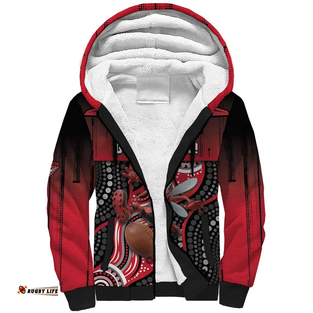 Custom Essendon Go Bombers Sherpa Hoodie Don The Sash DT05