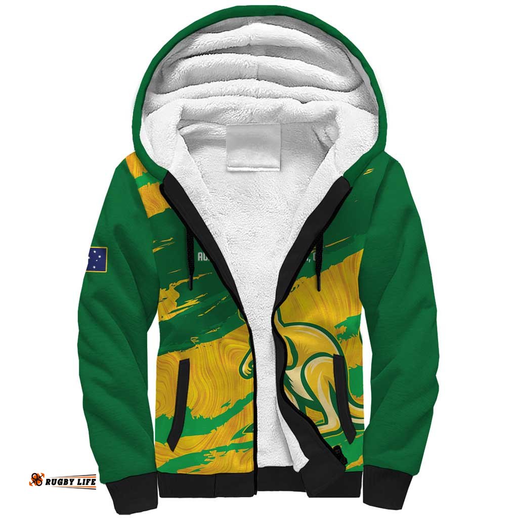 Custom Australia Soccer Sherpa Hoodie 2025 Go Matildas Marble Grunge Style LT14