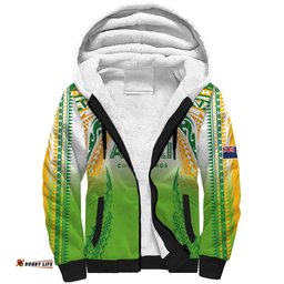 Custom Cook Islands Rugby League Sherpa Hoodie Avaiki Tatau Tribal Motifs White Color LT03