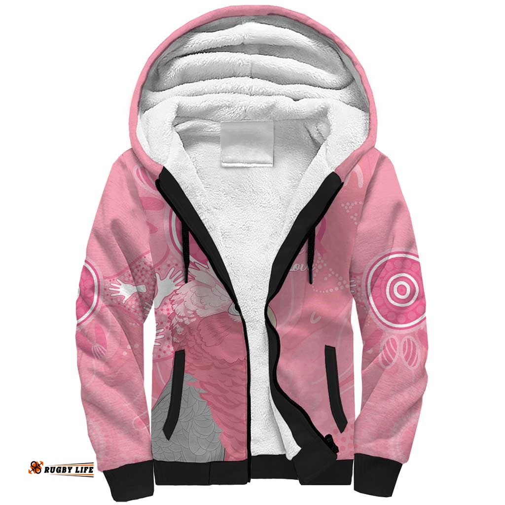 Australia Breast Cancer Awareness Sherpa Hoodie Galah Faith Hope Love Pink Month LT14