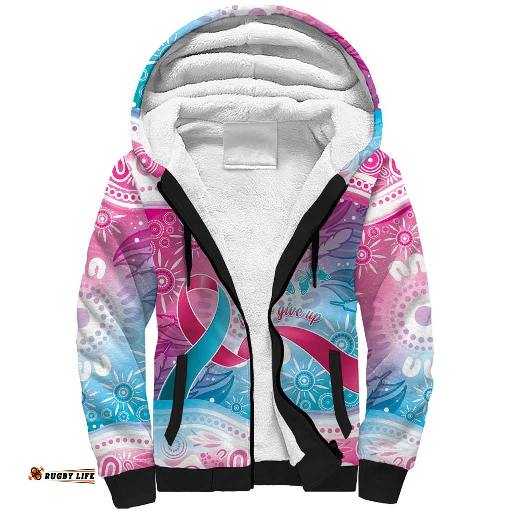 Australia Hereditary Cancer Awareness Sherpa Hoodie Never Give Up LT05