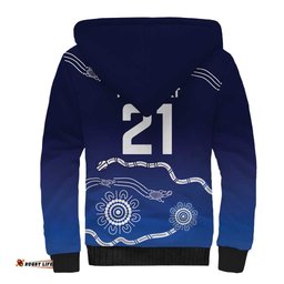 Custom Geelong Pride Sherpa Hoodie On the Road to Glory Indigenous Aboriginal LT9