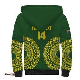Custom Avaiki Cook Islands Rugby Sherpa Hoodie Kuki Airani Tatau Green LT14
