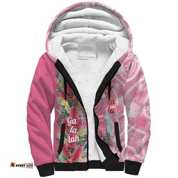Australia Pink Galah Christmas Sherpa Hoodie Falalalala Galalah Bottlebrush Aboriginal Art LT14