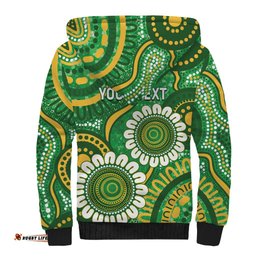 Bowls Australia Custom Sherpa Hoodie Aboriginal Art National Color LT14