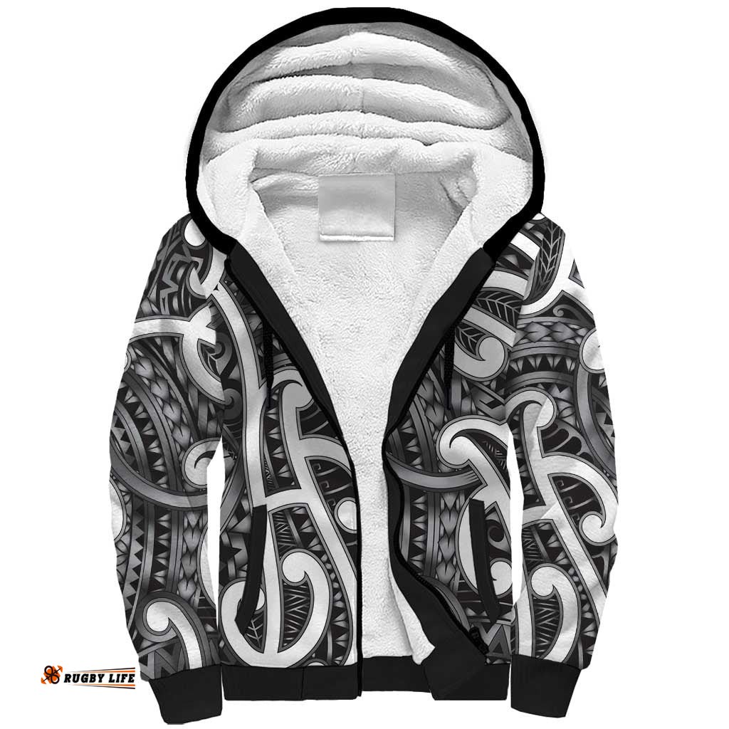 Aotearoa Maori Kowhaiwhai Sherpa Hoodie Kiwikiwi Puhoro and Patiki LT9