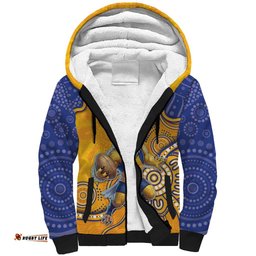 Custom Eagles Football Sherpa Hoodie Aboriginal Dot Art Pattern DT05