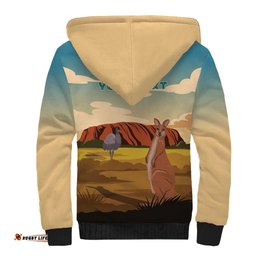 Australia Personalized Sherpa Hoodie Uluru Scenery LT7
