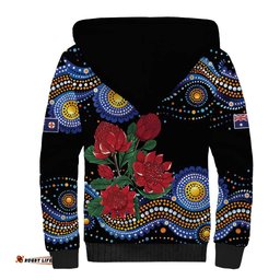 Australia New South Wales Waratahs Sherpa Hoodie Aboriginal Dot Art LT9