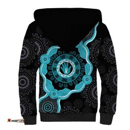 Australia Ovarian Cancer Awareness Sherpa Hoodie Brave Strong Teal Ribbon Aboriginal Art LT14