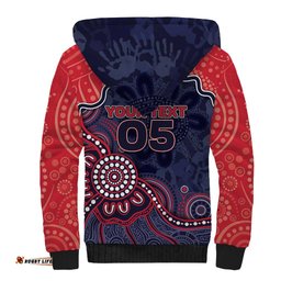 Custom Demons Football Sherpa Hoodie Aboriginal Dot Art Pattern DT05