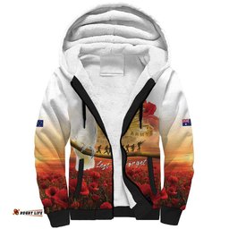 Australia Cockatoo ANZAC Day Sherpa Hoodie Lest We Forget LT05