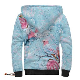 Galah Birds Australia Baby Blue & Pink Sherpa Hoodie LT7