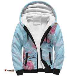 Galah Birds Australia Baby Blue & Pink Sherpa Hoodie LT7