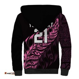 New Zealand Lawn Bowls Custom Sherpa Hoodie Pink Maori Warrior Tribal Silver Fern LT9