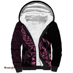New Zealand Lawn Bowls Custom Sherpa Hoodie Pink Maori Warrior Tribal Silver Fern LT9