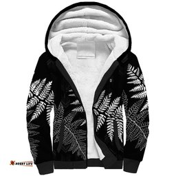 New Zealand Lawn Bowls Personalized Sherpa Hoodie Wrap-Around Silver Fern LT7