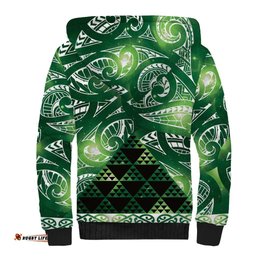 Matariki New Zealand Sherpa Hoodie NZ Niho Taniwha Maori New Year Green Galaxy LT14