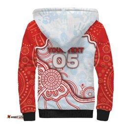 Custom Swans Football Sherpa Hoodie Aboriginal Dot Art Pattern DT05