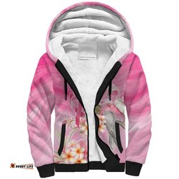 Personalised I Wear Pink For The Fight Sherpa Hoodie Australian Breast Cancer Spirit LT9