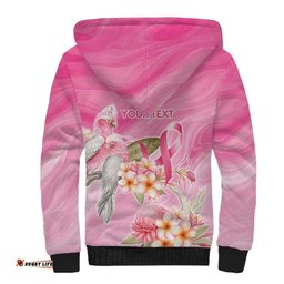 Personalised I Wear Pink For The Fight Sherpa Hoodie Australian Breast Cancer Spirit LT9