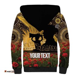 Personalised Australia Matildas ANZAC Day Sherpa Hoodie Last Post Poppy Lest We Forget LT14