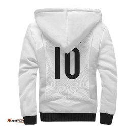 Custom New Zealand Football Sherpa Hoodie The Whites-Sporty T90 Style LT03