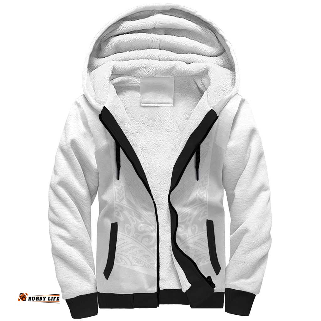 Custom New Zealand Football Sherpa Hoodie The Whites-Sporty T90 Style LT03
