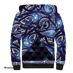 Matariki New Zealand Sherpa Hoodie NZ Niho Taniwha Maori New Year Blue Galaxy LT14