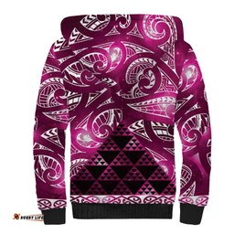 Matariki New Zealand Sherpa Hoodie NZ Niho Taniwha Maori New Year Pink Galaxy LT14